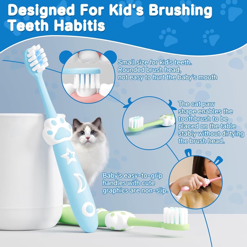 RoseFish 8 Pack Kids Toothbrushes Extra Soft Toddler Toothbrush 2-8 Years Children Manual Toothbrushes for Clean Teeth Cute Kid Toothbrushes Make Your Toddler Love Brushing Teeth - Image 4